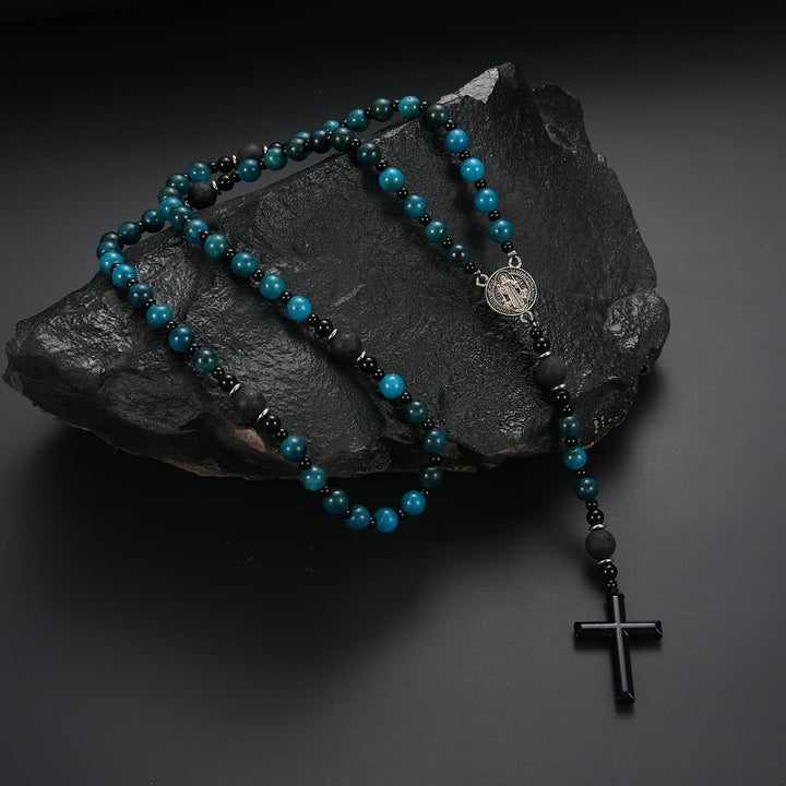 Christianartworkshop Natural Stone Cross Multi-Turn Wrap Convertible Necklace & Bracelet: Timeless Emblem of Gentle Heavenly Guardianship - image 2