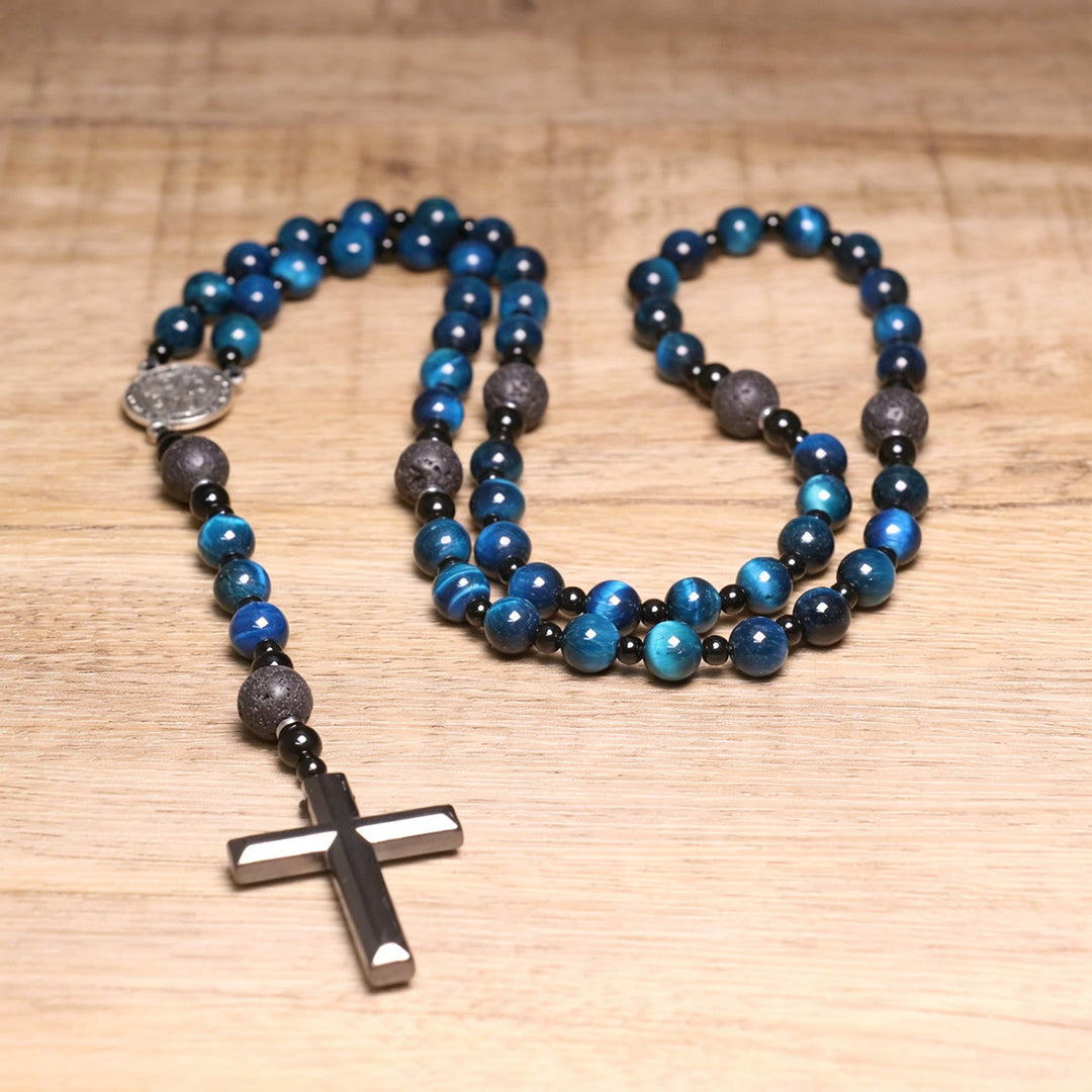 Christianartworkshop Natural Stone Cross Multi-Turn Wrap Convertible Necklace & Bracelet: Timeless Emblem of Gentle Heavenly Guardianship - image 6