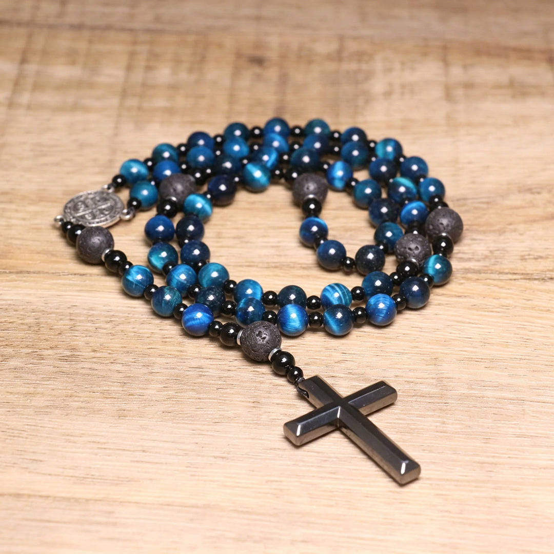 Christianartworkshop Natural Stone Cross Multi-Turn Wrap Convertible Necklace & Bracelet: Timeless Emblem of Gentle Heavenly Guardianship - image 3