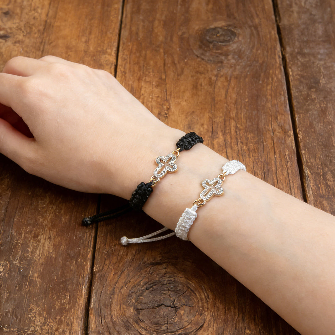Christianartworkshop Sacred Cross Woven Cord Wrist Bracelet: Personalized Emblem of Abiding Divine Tenderness - image 3