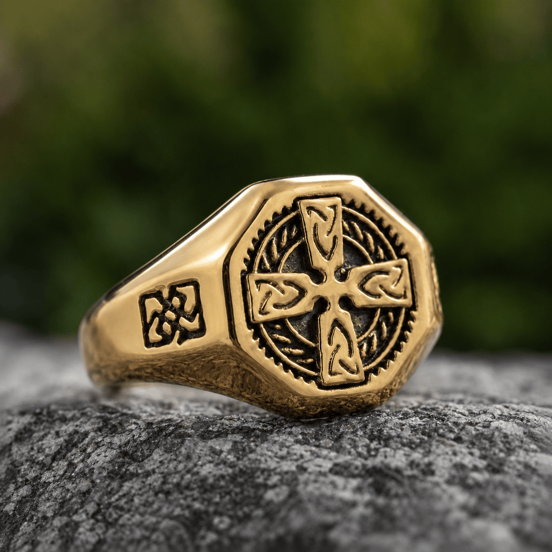 Christianartworkshop Celtic Knot Cross Octagonal Signet Ring: Timeless ...