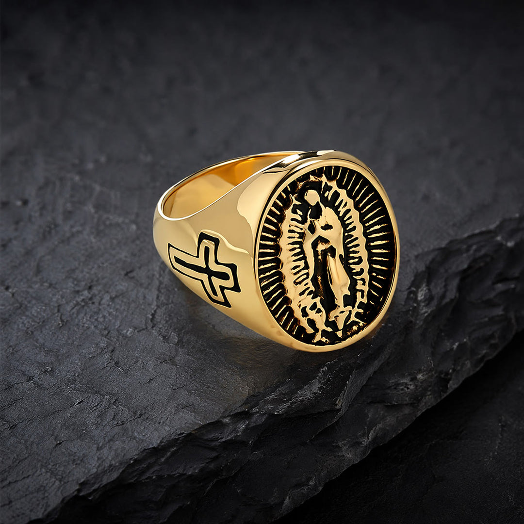 Christianartworkshop Deep Relief Our Lady Of Guadalupe Statement Ring: Timeless Emblem of Unshakable Sacred Faith - image 7