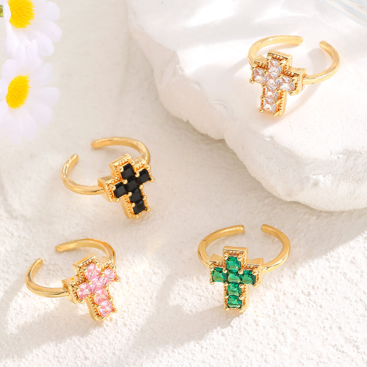 Christianartworkshop Multi-Tone Framed Cross Adjustable Faith Ring: Timeless Emblem of Unshakable Sacred Faith - image 4