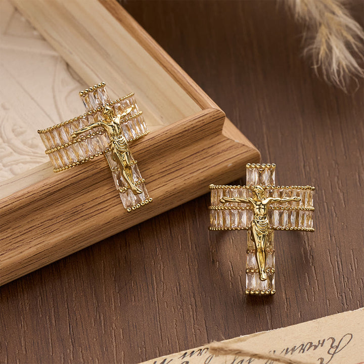 FREE Today: Compact Sculpted Crucifix Ring: Timeless Emblem of Unshakable Sacred Faith - image 1