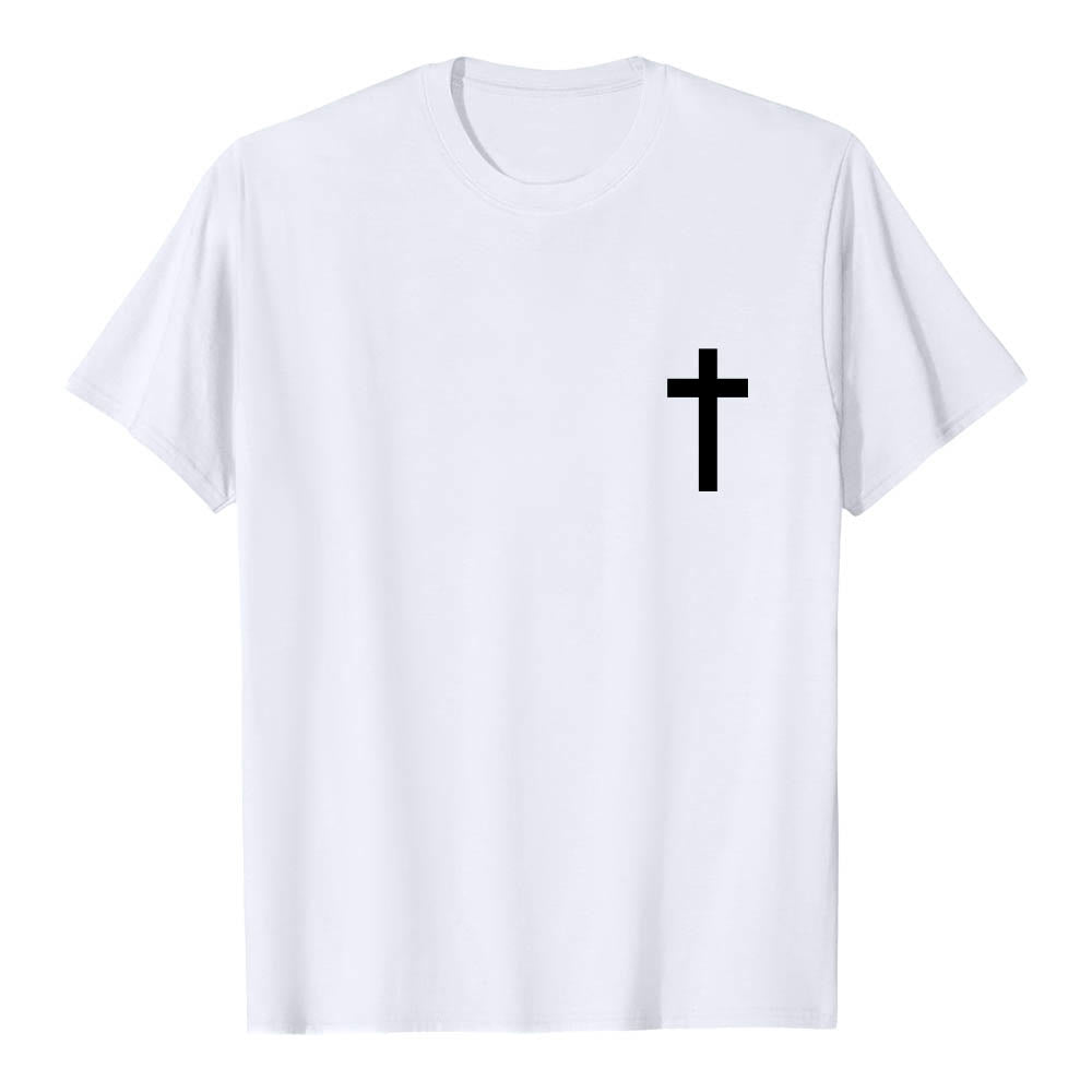 Christianartworkshop Front Cross Back Vertical Distressed JESUS The Way The Truth The Life Premium Short Sleeve T-Shirt - image 4