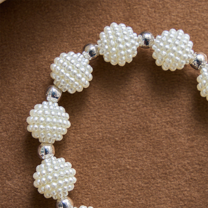 Christianartworkshop Pearl Cluster Bead Cord Pocket Rosary With Engraved St.Benedict Key Pendant - image 5