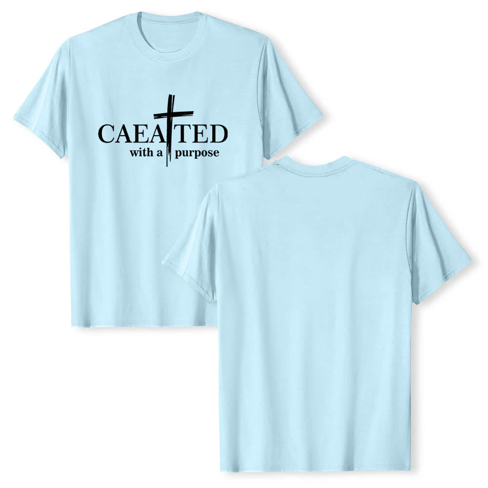 Christianartworkshop Created With A Purpose Brush Stroke Cross Split Main Word Premium Short Sleeve T-Shirt - image 7