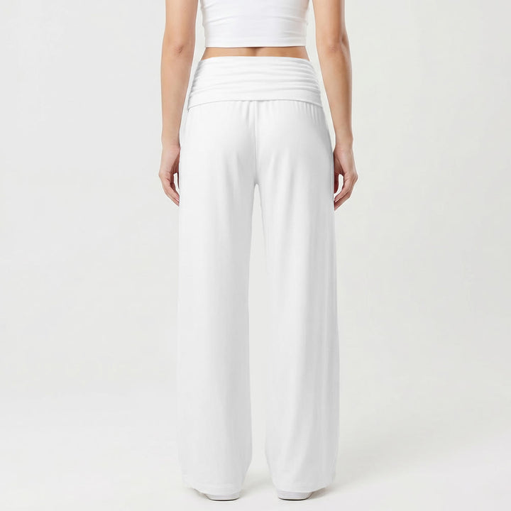 Christianartworkshop All Over Print Vertical Varsity SAINT Letter White Cross Fold Over High Waist Wide Leg Pants - image 8