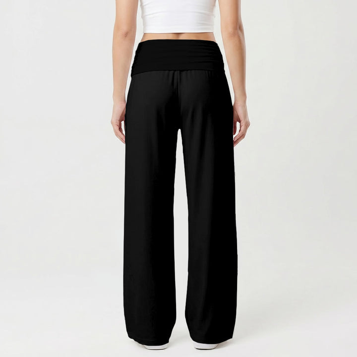 Christianartworkshop Vertical Cursive Faith Handwriting Print Fold Over High Waist Wide Leg Pants - image 2