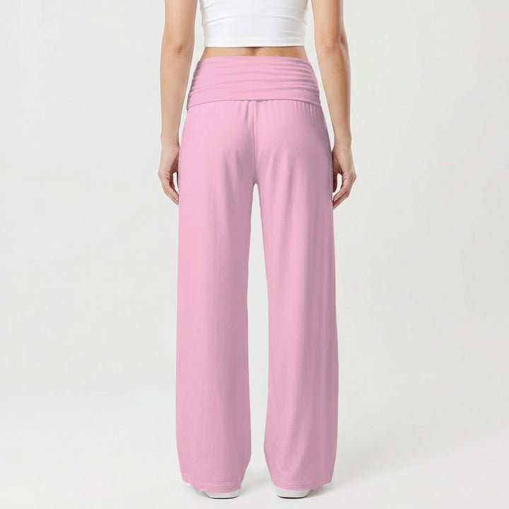 Christianartworkshop Vertical Cursive Faith Handwriting Print Fold Over High Waist Wide Leg Pants - image 11