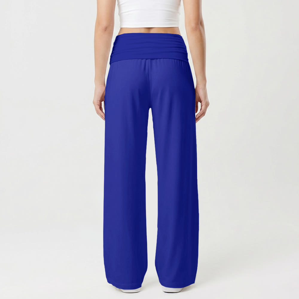 Christianartworkshop Vertical Cursive Faith Handwriting Print Fold Over High Waist Wide Leg Pants - image 14