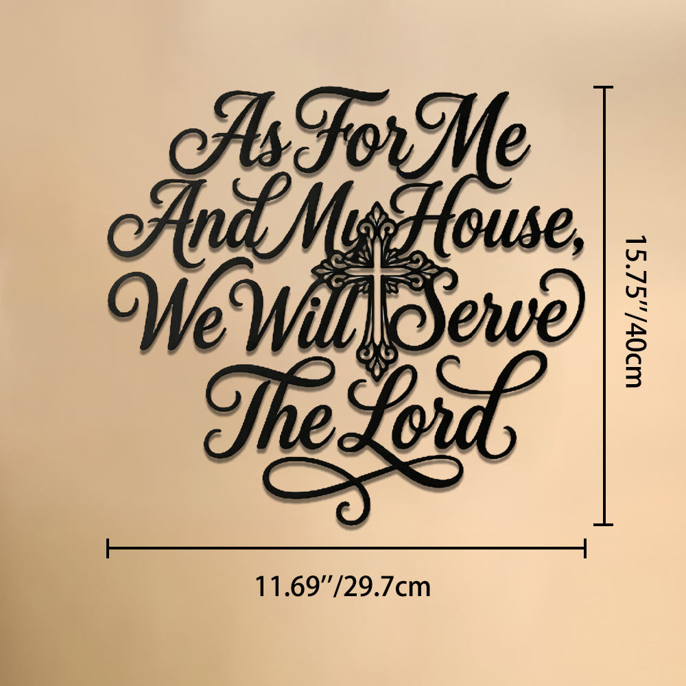 Christianartworkshop Cursive Scripture Cross Family Verse Metal Wall Decor: Timeless Emblem of Sacred Redemptive Grace - 11.69''*15.75''*0.04''/29.7cm*40cm*0.1cm - image 7