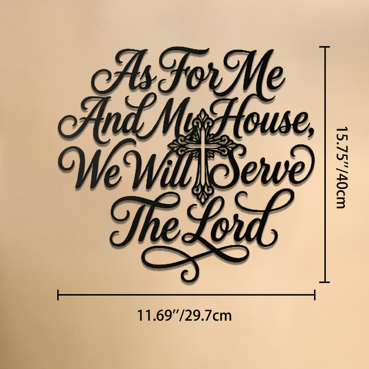 Christianartworkshop Cursive Scripture Cross Family Verse Metal Wall Decor: Timeless Emblem of Sacred Redemptive Grace - 11.69''*15.75''*0.04''/29.7cm*40cm*0.1cm - image 7