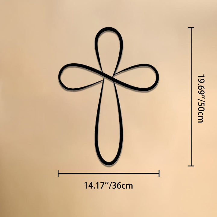 Christianartworkshop Minimalist Infinity Loop Single Line Cross Metal Wall Decor: Timeless Emblem of Sacred Redemptive Grace - 14.17''*19.69''*0.05''/36cm*50cm*0.12cm - image 8