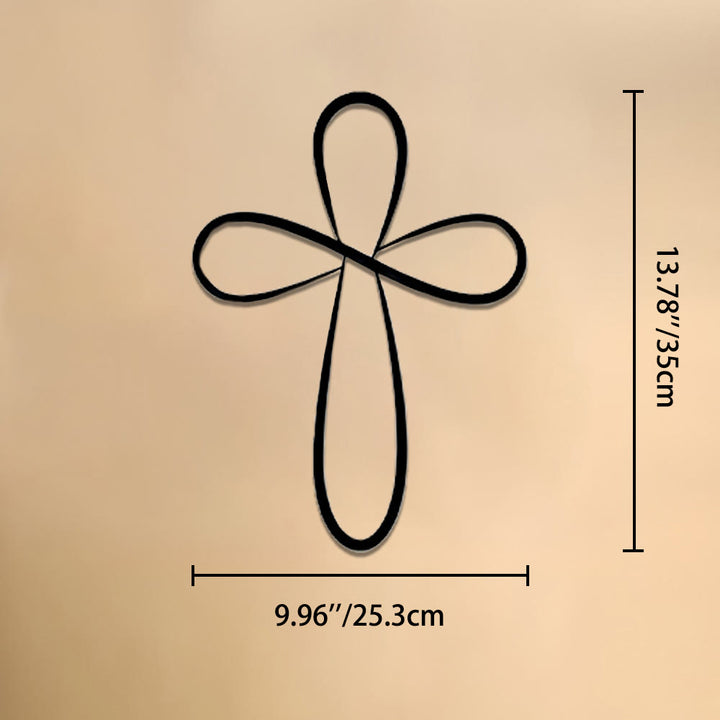 Christianartworkshop Minimalist Infinity Loop Single Line Cross Metal Wall Decor: Timeless Emblem of Sacred Redemptive Grace - 9.96''*13.78''*0.04''/25.3cm*35cm*0.1cm - image 7