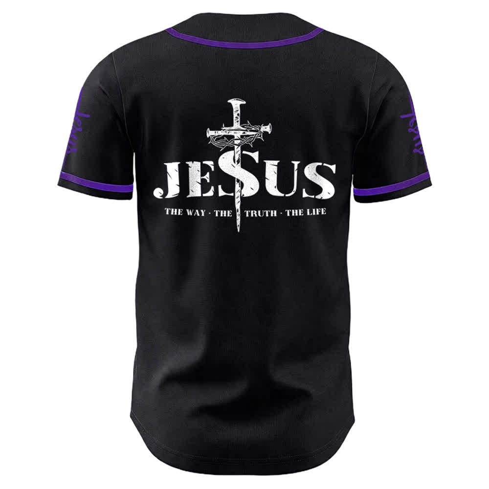 Christianartworkshop Jesus Cross Nail and Crown of Thorns Baseball Jersey - image 27