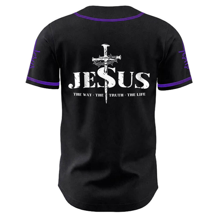 Christianartworkshop Jesus Cross Nail and Crown of Thorns Baseball Jersey - image 27