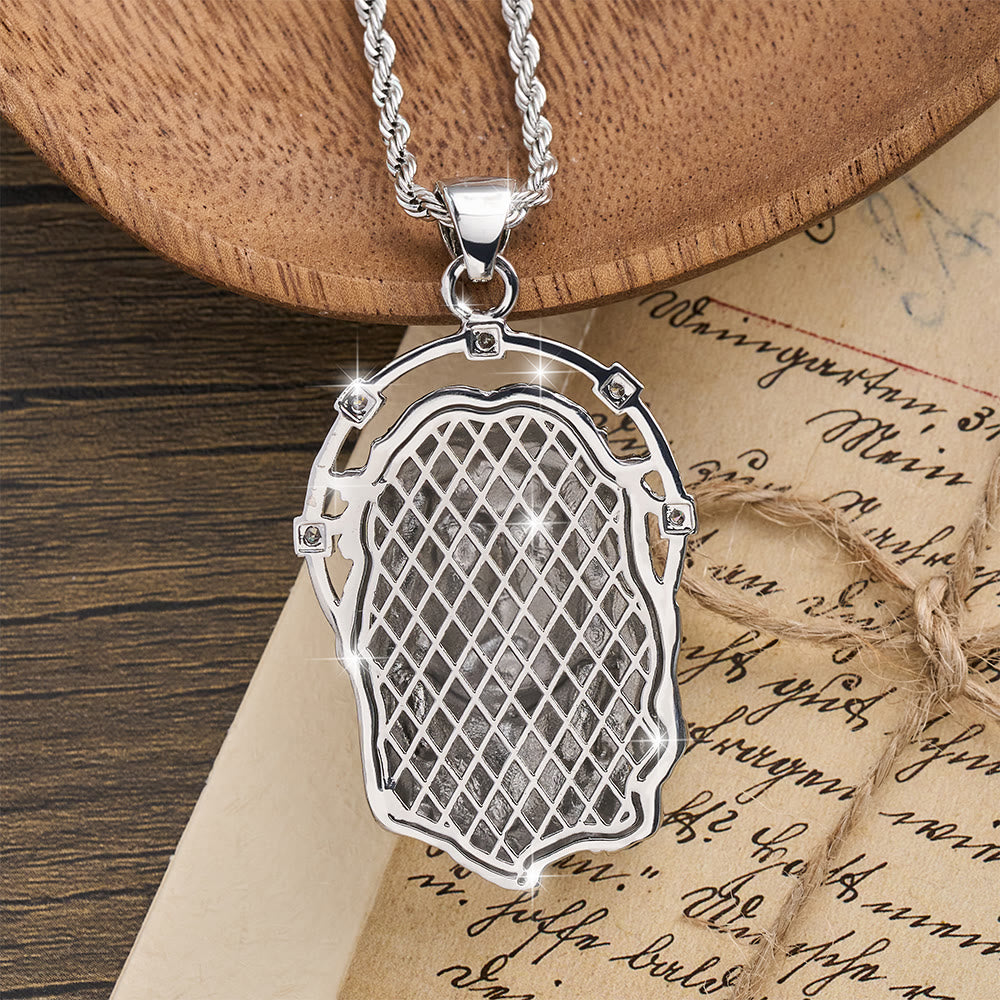 Christianartworkshop Oval Rhinestone Halo Holy Face Pendant Multiple Style Link Chain Necklace: Timeless Emblem of Gentle Heavenly Guardianship - image 11
