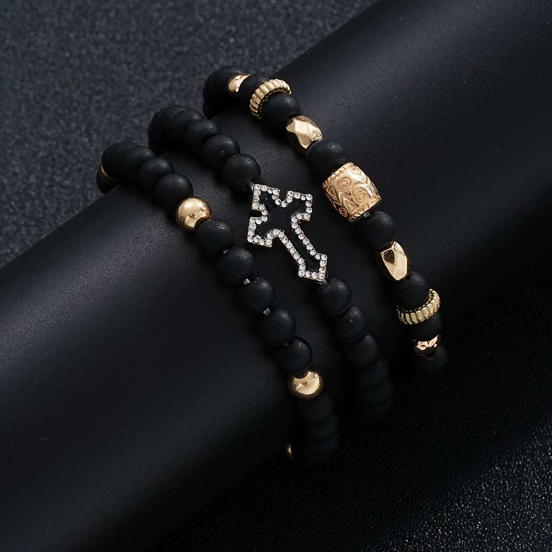 Christianartworkshop Retro Two Tone Bead Contrast Cross Prayer Bracelet: Timeless Emblem of Gentle Heavenly Guardianship - image 5