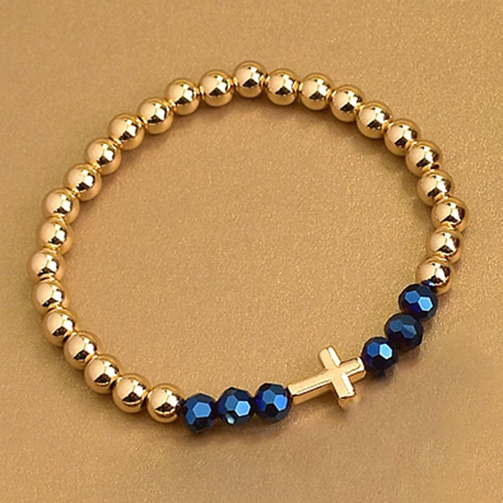 Christianartworkshop Bohemian Style Three Piece Multicolor Bead Mini Cross Bracelet Set: Timeless Emblem of Gentle Heavenly Guardianship - image 5