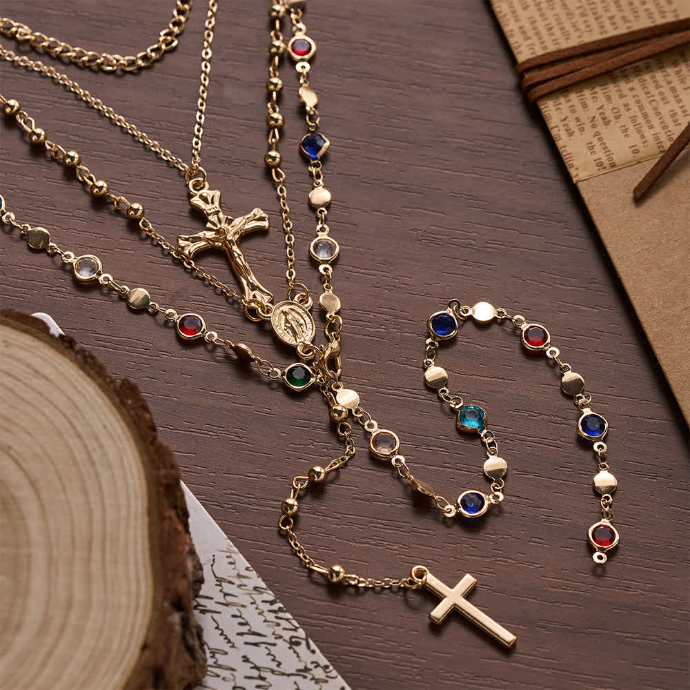 Christianartworkshop Layered Cross Necklace Set: Multistrand Faith & Fashion-Forward Expression - image 1