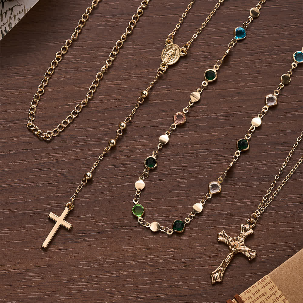 Christianartworkshop Layered Cross Necklace Set: Multistrand Faith & Fashion-Forward Expression - image 4