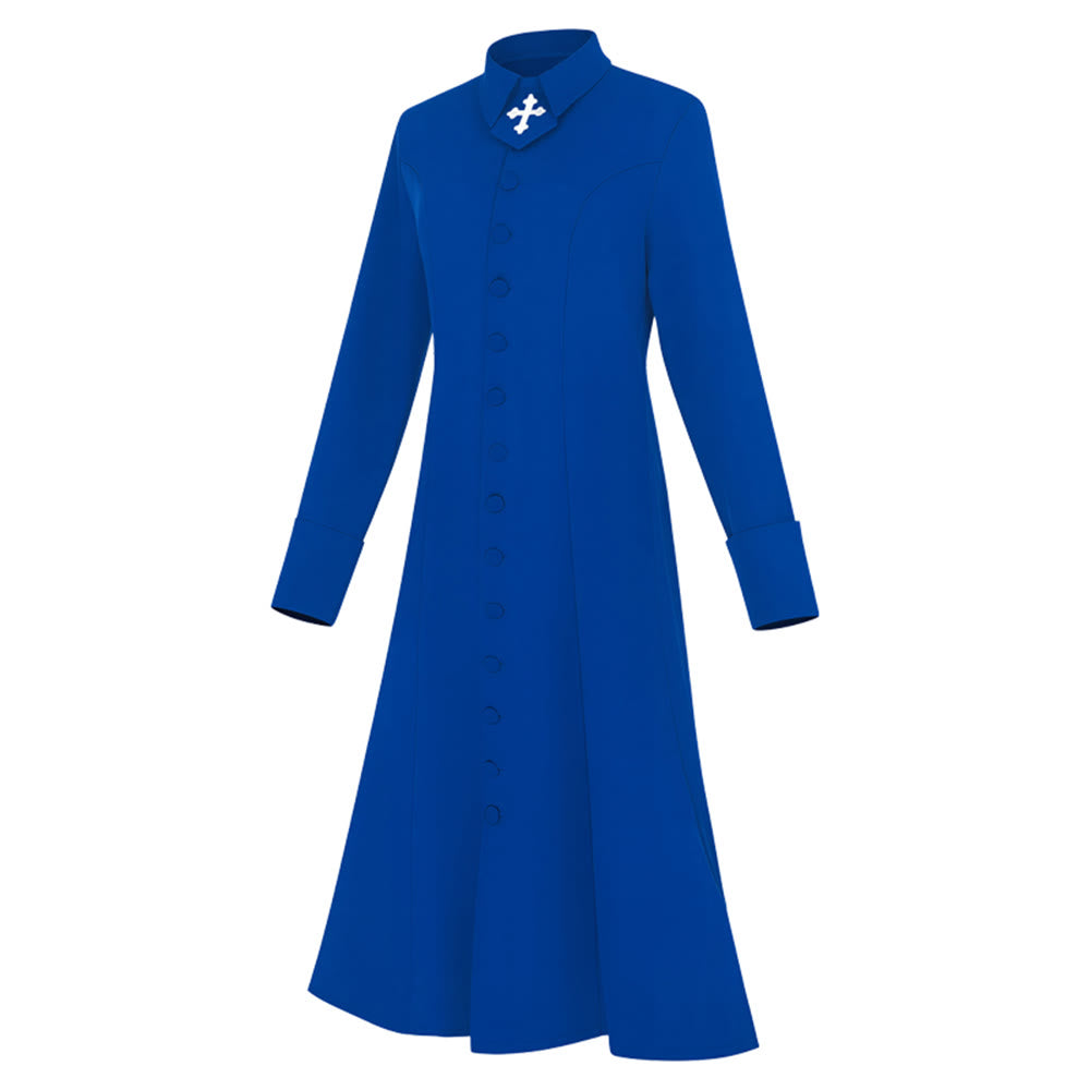 Christianartworkshop Women's Pastor Robe With Collar Cross Motif And Feminine Silhouette Women's Clergy Robe - image 12