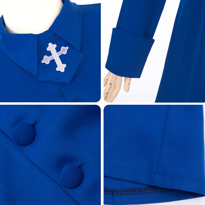 Christianartworkshop Women's Pastor Robe With Collar Cross Motif And Feminine Silhouette Women's Clergy Robe - image 15