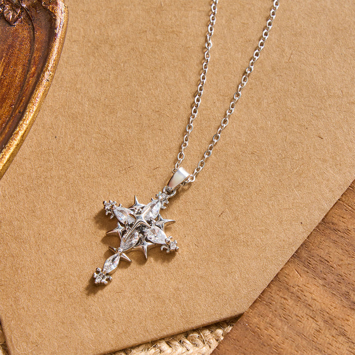 FREE Today: Star Accent Marquise Crystal Sacred Cross Pendant Necklace: Timeless Emblem of Radiant Heavenly Faith - image 8