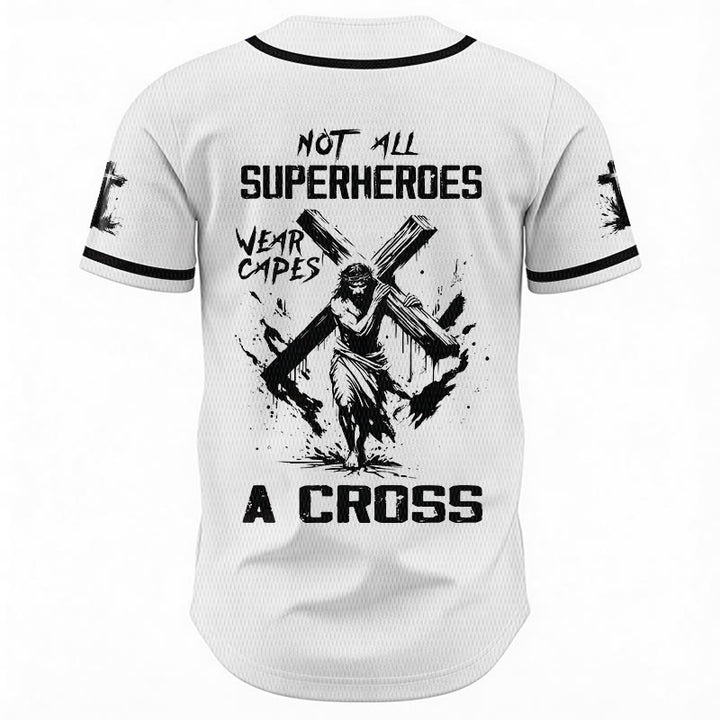 Christianartworkshop Not All Superheroes Wear Capes A Cross Unisex Baseball Jersey - image 6