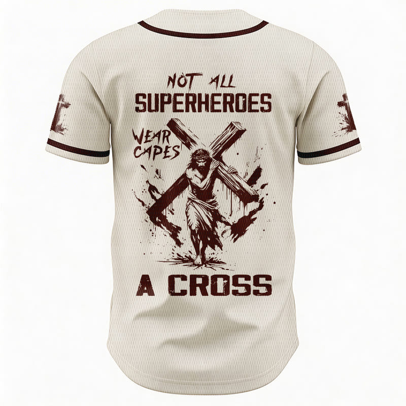 Christianartworkshop Not All Superheroes Wear Capes A Cross Unisex Baseball Jersey - image 55