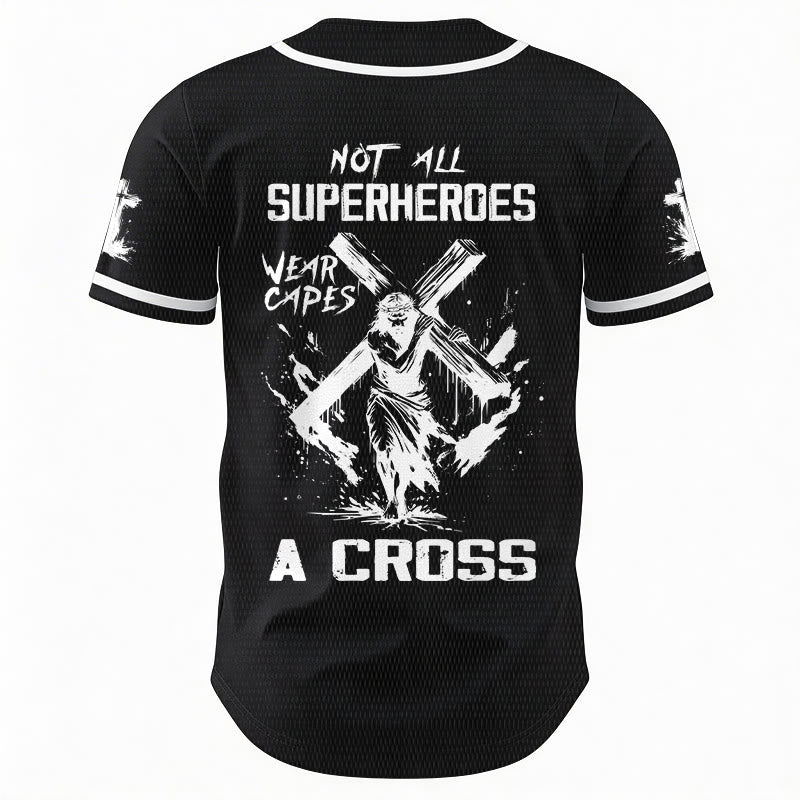 Christianartworkshop Not All Superheroes Wear Capes A Cross Unisex Baseball Jersey - image 13