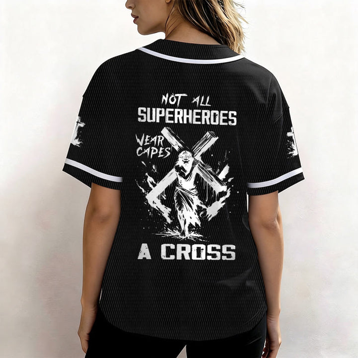 Christianartworkshop Not All Superheroes Wear Capes A Cross Unisex Baseball Jersey - image 12