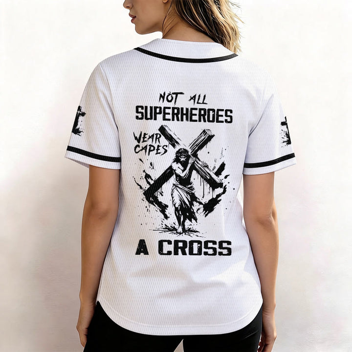 Christianartworkshop Not All Superheroes Wear Capes A Cross Unisex Baseball Jersey - image 4