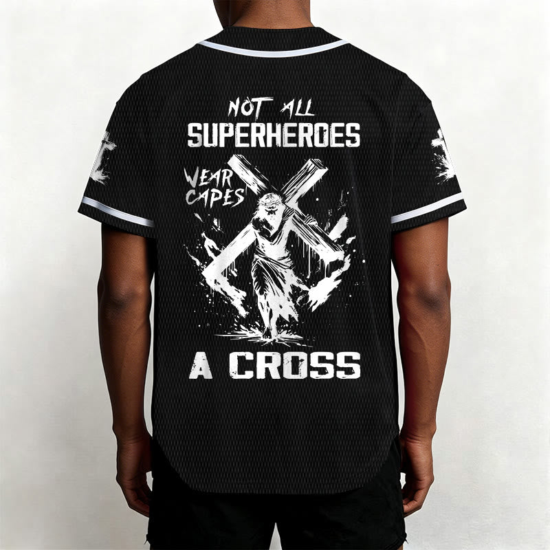 Christianartworkshop Not All Superheroes Wear Capes A Cross Unisex Baseball Jersey - image 11