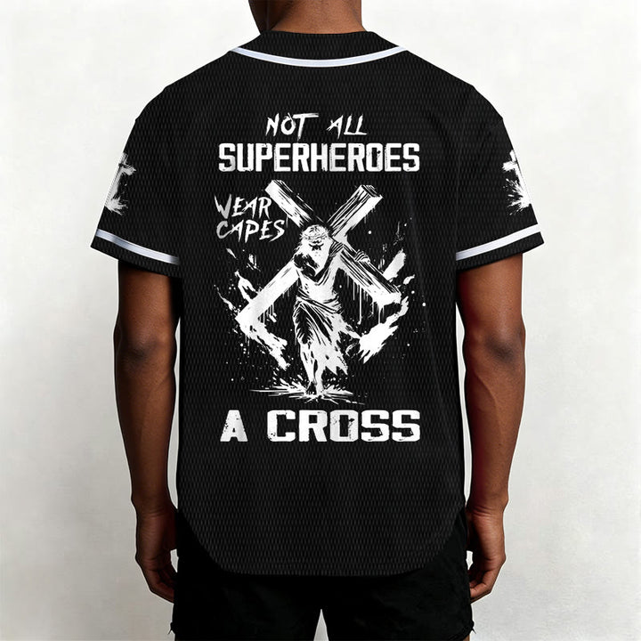 Christianartworkshop Not All Superheroes Wear Capes A Cross Unisex Baseball Jersey - image 11