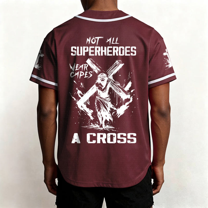 Christianartworkshop Not All Superheroes Wear Capes A Cross Unisex Baseball Jersey - image 25