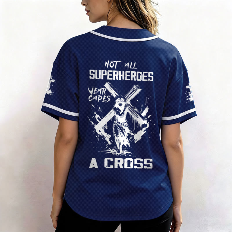 Christianartworkshop Not All Superheroes Wear Capes A Cross Unisex Baseball Jersey - image 40