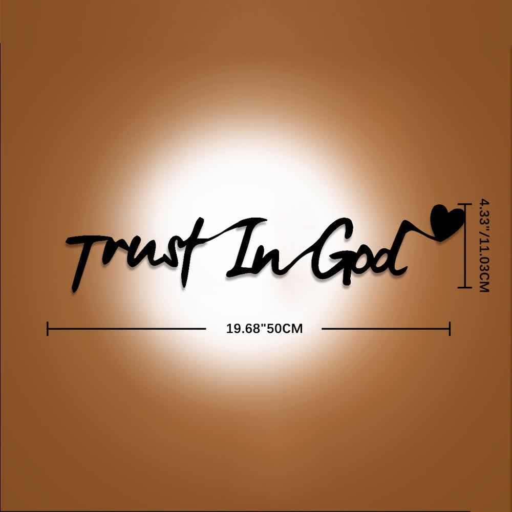 Christianartworkshop Cursive Trust In God Heart Accent Metal Wall Decor: Emblem of Steadfast Assuranc - 4.33"*19.68"*0.06''/11.03*50cm*0.15cm - image 7