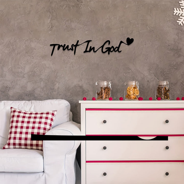 Christianartworkshop Cursive Trust In God Heart Accent Metal Wall Decor: Emblem of Steadfast Assuranc - image 3