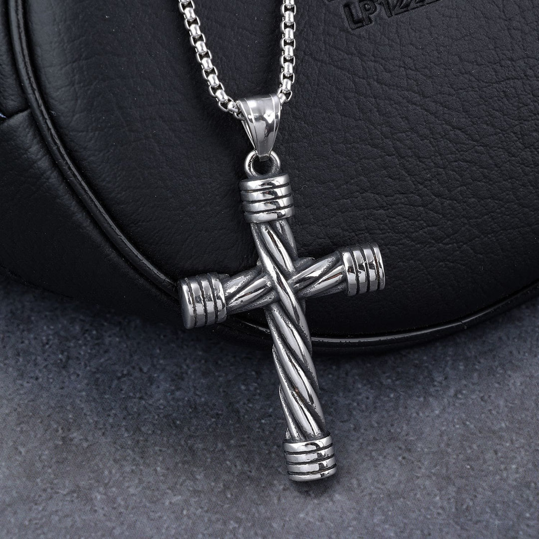 FREE Today: Vintage Twisted Steel Wire Wrap Cross Pendant Necklace: Timeless Emblem of Gentle Heavenly Guardianship - image 1