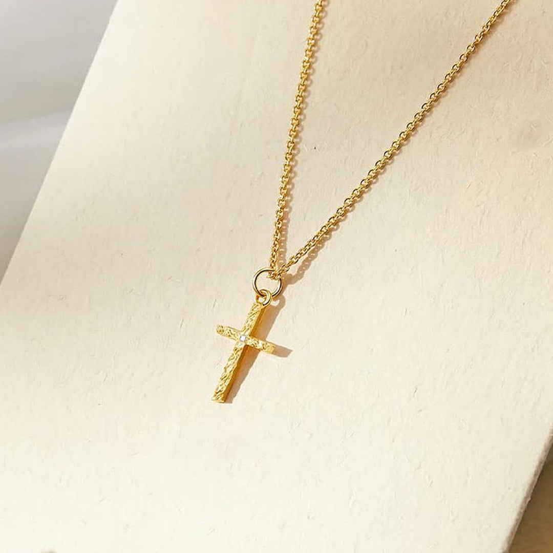 FREE Today: Dainty Stackable Two Tier Rhinestone Cross A To Z Initial Tag Figaro Chain Necklace: Timeless Emblem of Gentle Heavenly Guardianship - Cross - image 29
