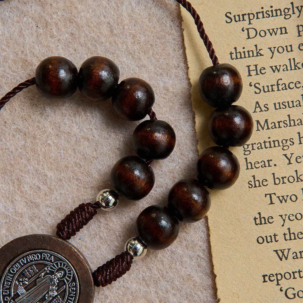 Christianartworkshop Round Bead Car Rosary Crucifix Our Lady Embossed Medal Car Hanging Pendant: A Reminder of Merciful Divine Protection on Every Trip - image 7