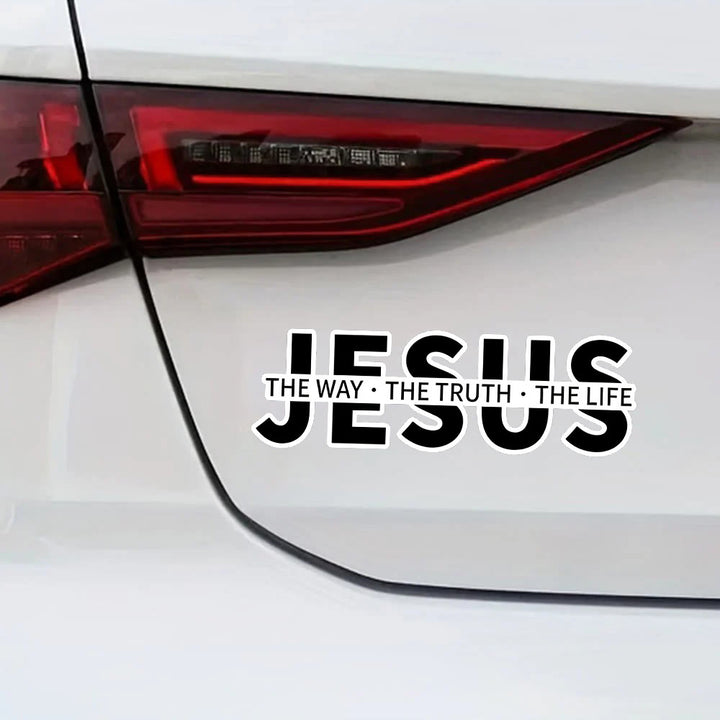 FREE Today: Bold Outline JESUS The Way The Truth The Life Letter Car Window Sticker: A Symbol of Abiding Faith & Divine Safeguard - image 4