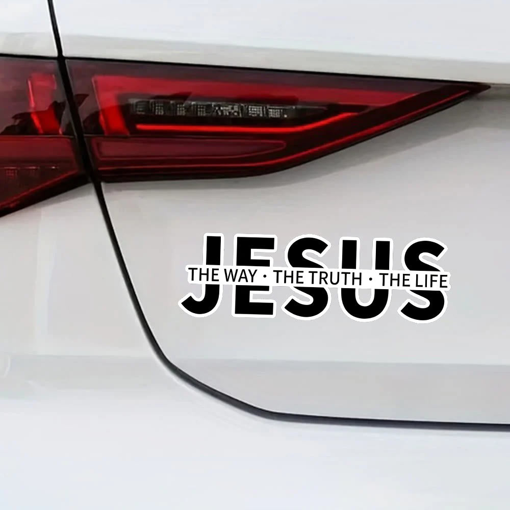 Christianartworkshop Bold Outline JESUS The Way The Truth The Life Letter Car Window Sticker: A Symbol of Abiding Faith & Divine Safeguard - image 4