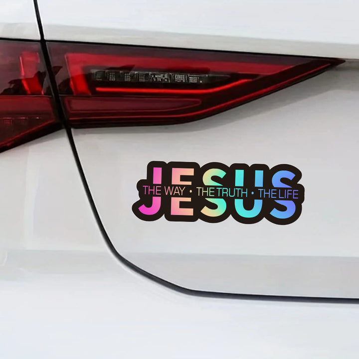 FREE Today: Bold Outline JESUS The Way The Truth The Life Letter Car Window Sticker: A Symbol of Abiding Faith & Divine Safeguard - image 6