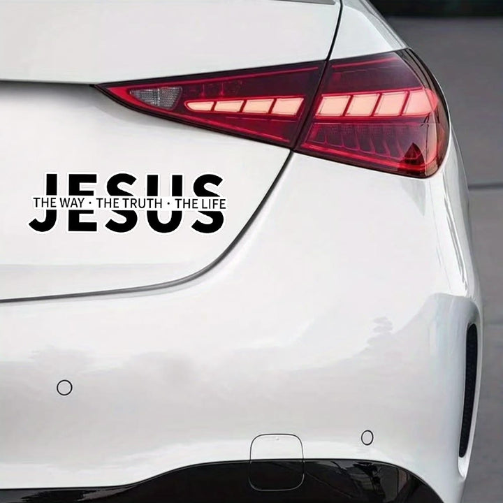 FREE Today: Bold Outline JESUS The Way The Truth The Life Letter Car Window Sticker: A Symbol of Abiding Faith & Divine Safeguard - image 2