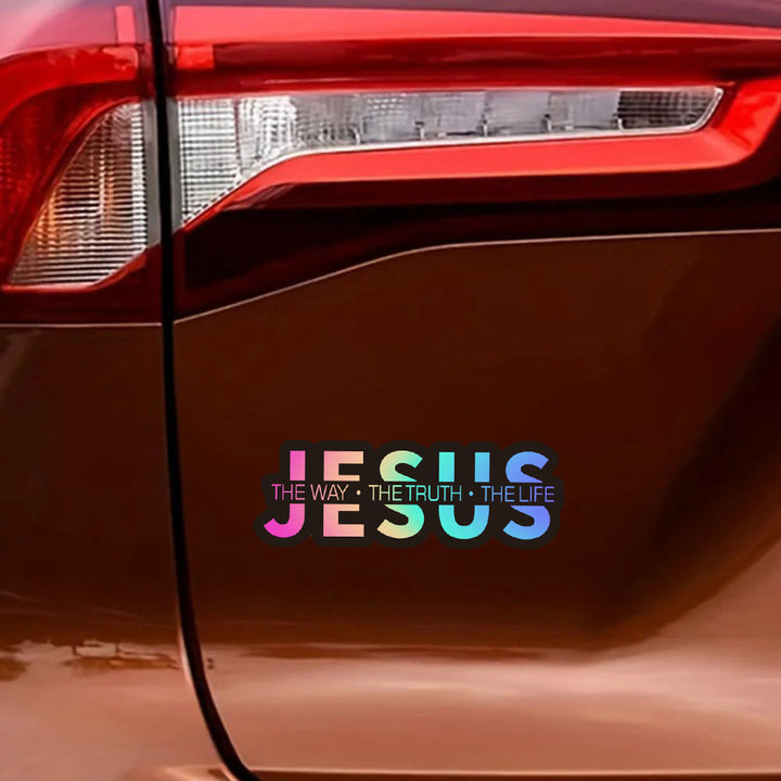 FREE Today: Bold Outline JESUS The Way The Truth The Life Letter Car Window Sticker: A Symbol of Abiding Faith & Divine Safeguard - image 9