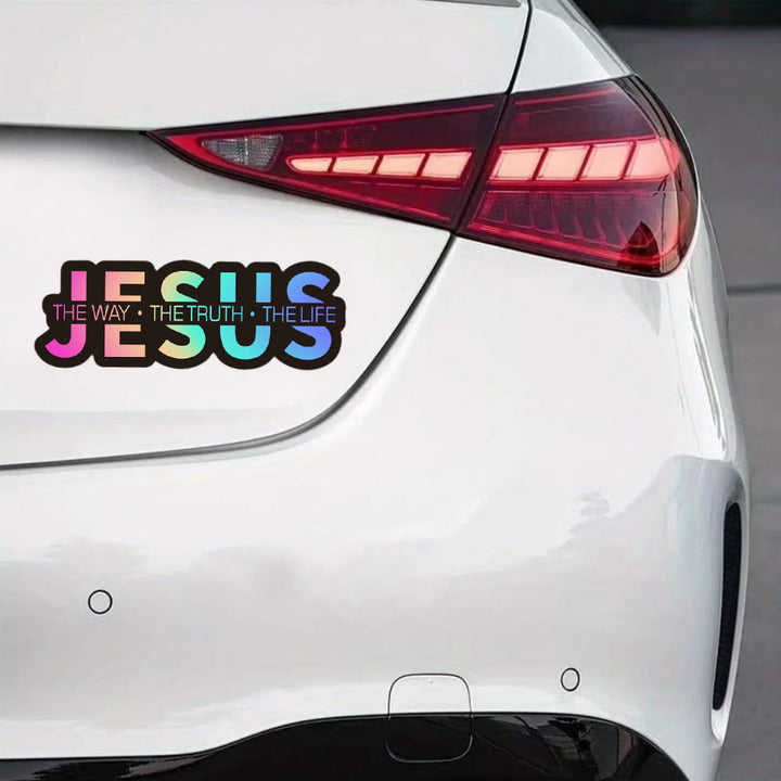 FREE Today: Bold Outline JESUS The Way The Truth The Life Letter Car Window Sticker: A Symbol of Abiding Faith & Divine Safeguard - image 8