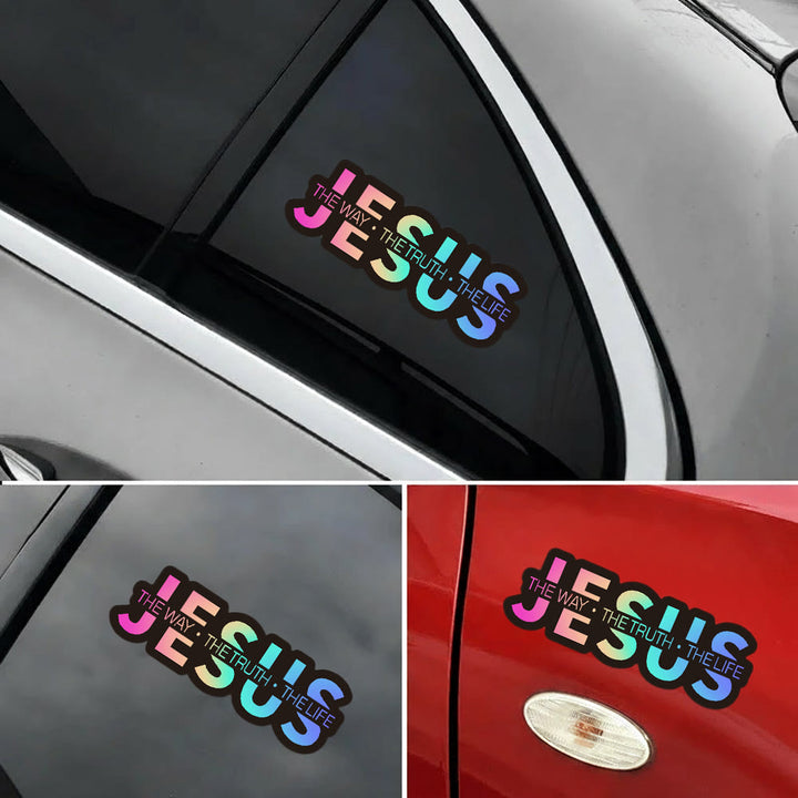 FREE Today: Bold Outline JESUS The Way The Truth The Life Letter Car Window Sticker: A Symbol of Abiding Faith & Divine Safeguard - image 7
